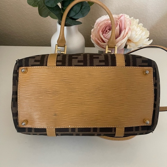 FENDI Zucca Small bag Top handle Satchel AUTHENTIC - Picture 12 of 14
